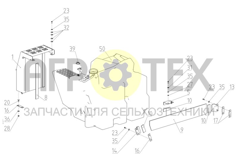 Чертеж Установка бака (2650.30.00.010)